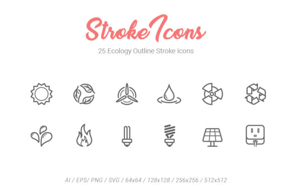 25 Ecology Outline Stroke Icons: Clean Graphics for Local Branding