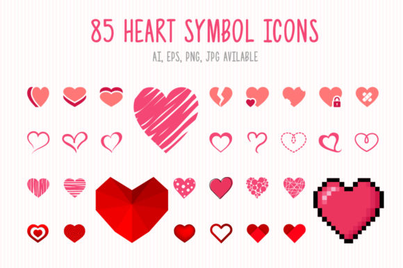 85 Heart Symbol Icons: Graphics & Icons for Branding