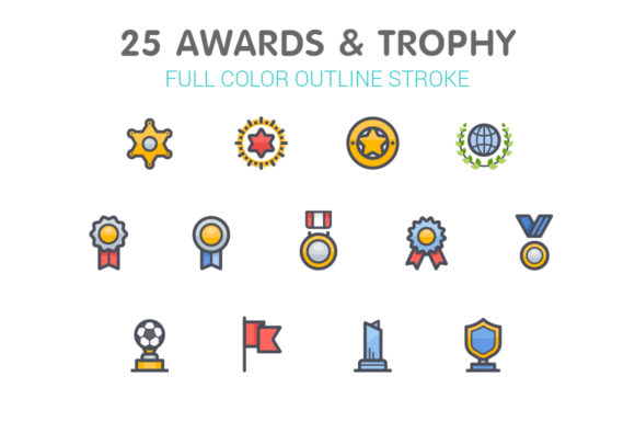 Awards Trophy Full-Color Icon: Premium Graphics & Icons