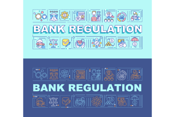 Bank Regulation Word Banners Bundle Graphics