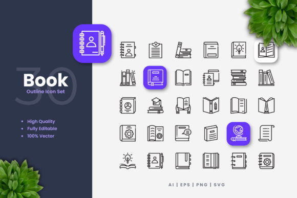 Book Icons Graphics for Modern Content Publishing