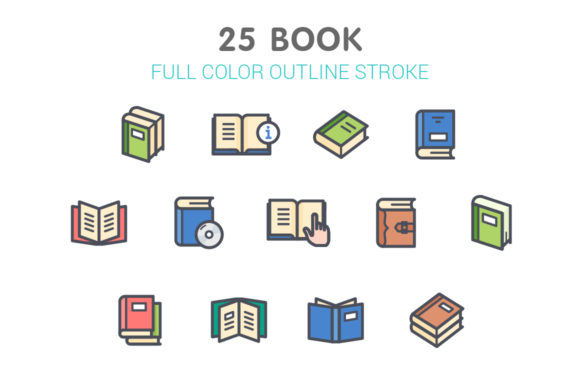 Book Line with Color Icon: Graphics & Icons for Editorial Impact