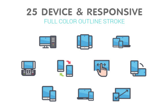 Device Responsive Color Icon: Graphics & Icons for Real Business Branding