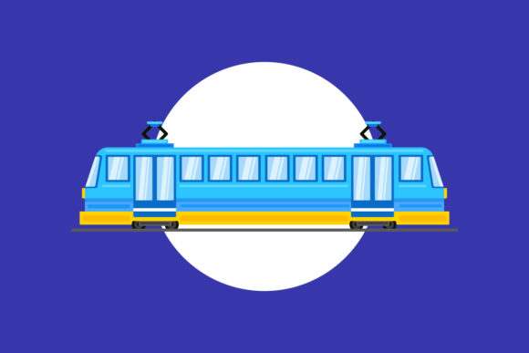 Electric Train Vector Illustration for Digital Sellers
