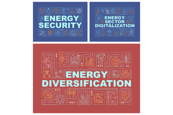 Energy Security Word Concepts Banner Set Graphics