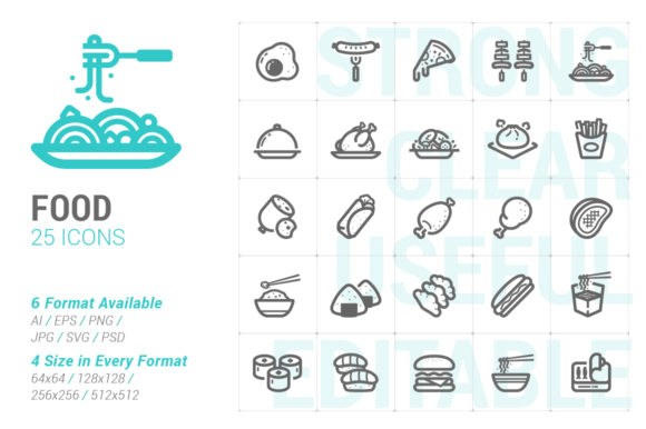 Food Strong Line Icon: Clean Graphics & Versatile Icons