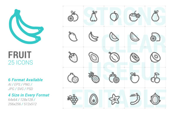 Fruit Strong Line Icon: Modern Graphics & Icons for Branding