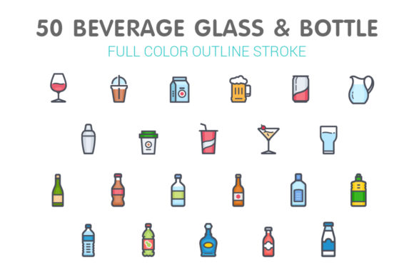 Glass Bottle Full Color Icon: Premium Graphics & Icons