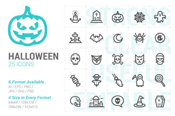 Halloween Strong Line Icon Graphics & Icons