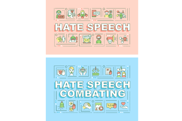 Hate Speech Word Concepts Banner Bundle Graphics