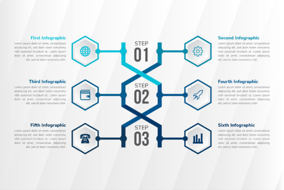 Helix Hexagon Infographic Six Step Graphics