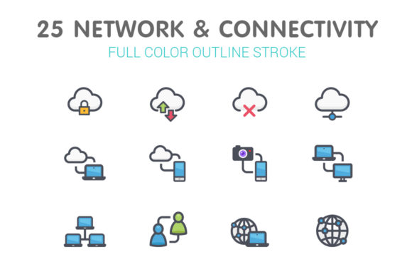 Network Connectivity Color Icon Graphics & Icons