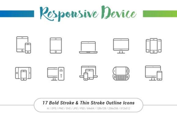 Responsive Outline Stroke Icons: Modern Graphics & Icons