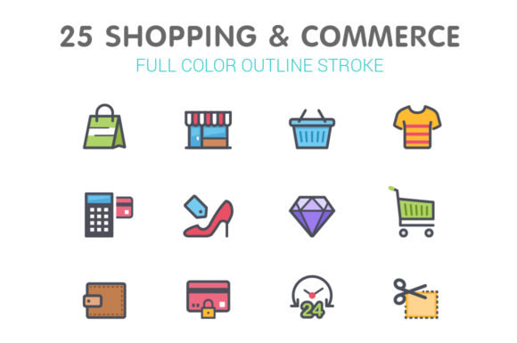 Shopping Commerce Color Icon: Graphics & Icons for Real Projects
