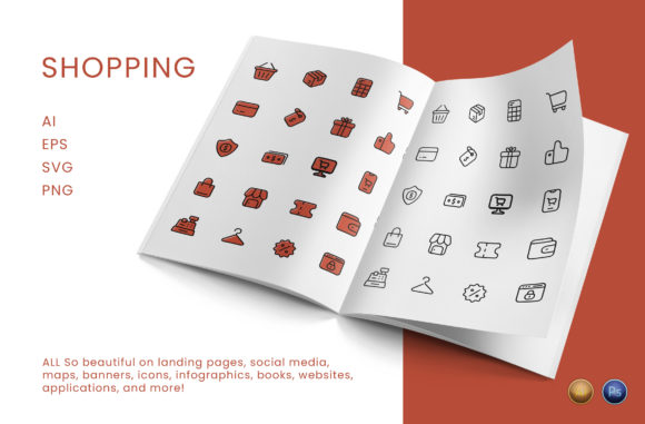 Shopping Icons for Embroidery