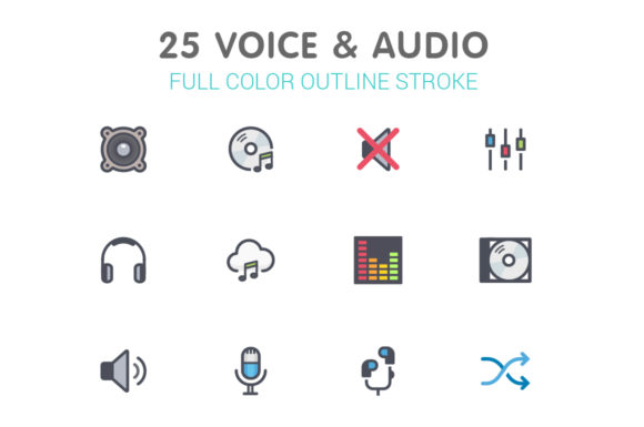 Voice Audio Color Icon: Modern Graphics & Icons