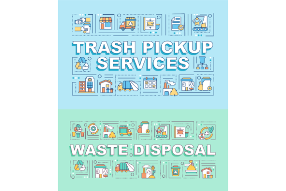 Waste Disposal Banners Bundle Graphics for Digital Sellers
