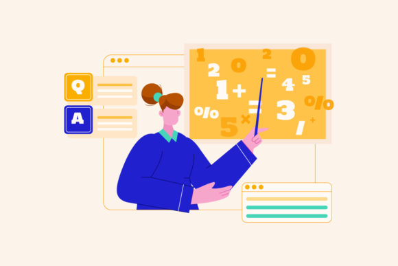 Women Teaching Online Education Vector