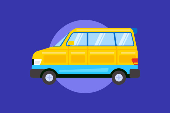 Yellow Van Car Vehicle Illustration
